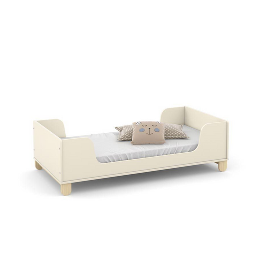 Mini Cama Matic Zupy Laqueado Off White/Natural con colchón