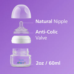 Paquete con 2 biberones Avent Natural 60ml (0m)