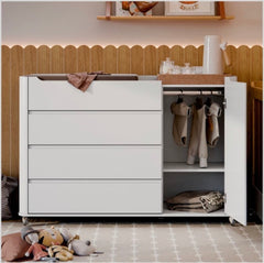Cómoda Matic Nido Laqueado Blanco Soft Freijo