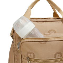Bolso Maternidad Mediano Con Bolsillo Térmico León Caramelo