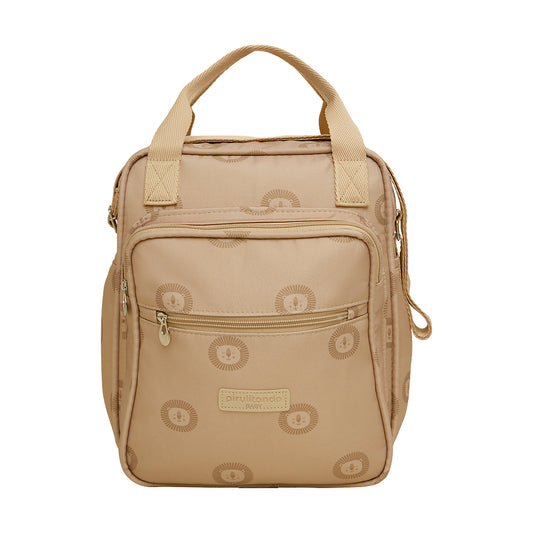 Bolso Maternidad Mediano Con Bolsillo Térmico León Caramelo