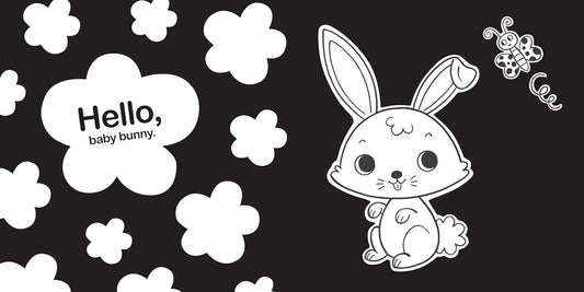 Libro de cartón blanco y negro