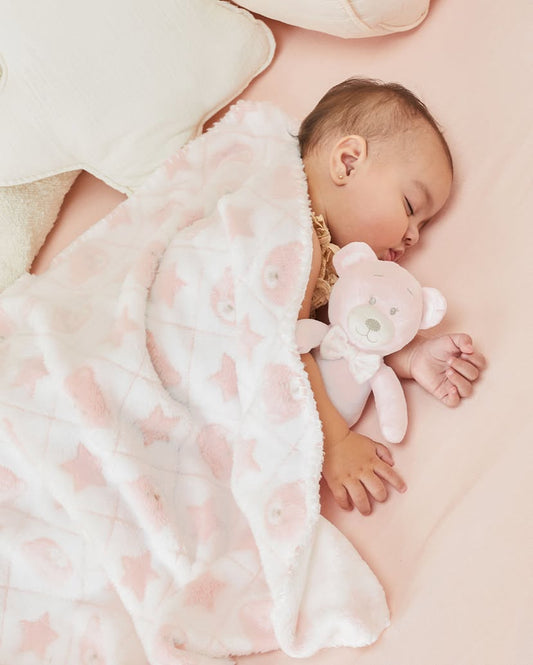 Kit Manta Con Oso Buba Rosa