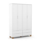 Ropero 4 Pts Matic Zupy Clean Laq. Blanco Soft/Eco Wood