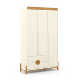 Ropero 3 Pts Matic Tess Laq. Off White/Freijo/Eco Wood