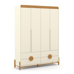 Ropero 4 Pts Matic Tess Laq. Off White Freijo Eco Wood