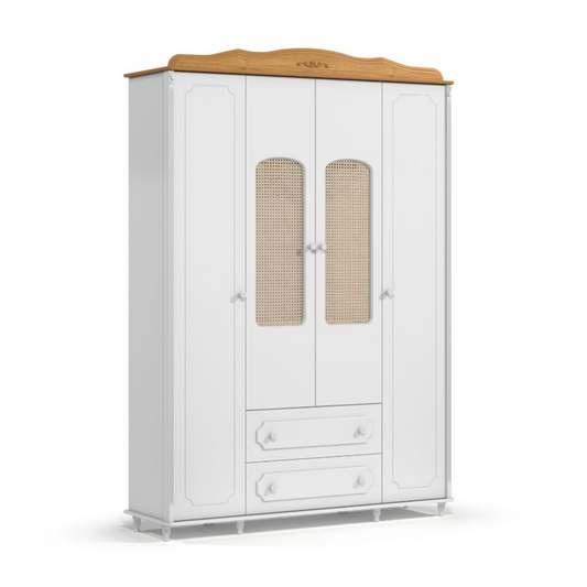 Ropero 4 Pts Matic Provence Laq. Blanco Soft/Freijo