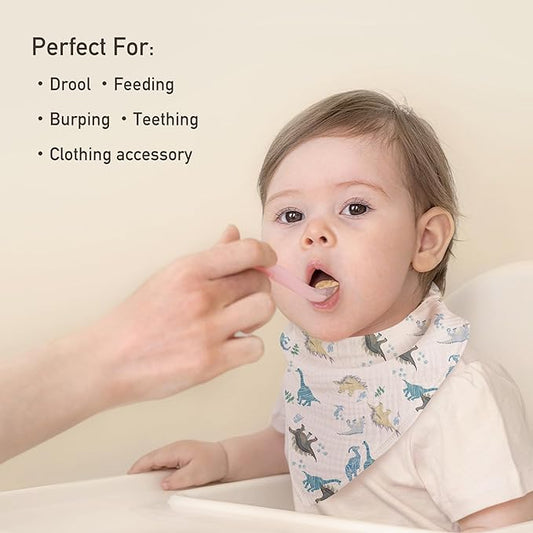 Paquete con 8 baberos de muselina azul