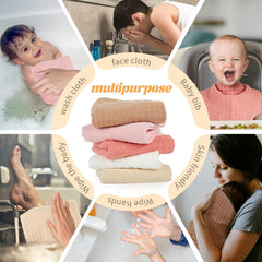 Paquete con 5 babitas de muselina (25.4cm x 50.8cm)