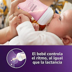 Biberon Natural Response Rosa 260ml 1m+
