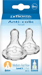 Paquete con 2 tetinas Dr Brown's Narrow Nivel 3 6m+