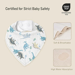 Paquete con 8 baberos de muselina azul