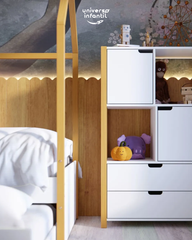 Armario Organizador Matic Kids Liv Laqueado Blanco Soft Freijo