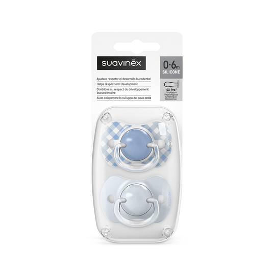 Paquete Con 2 Chupetes Suavinex SX Pro Azul 0-6M