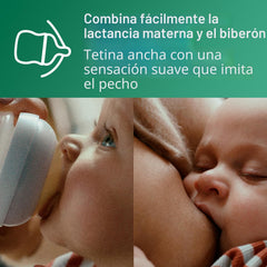 Biberón De Vidrio Anticolicos Avent Natural 120ml Flujo 2 (0-3m)
