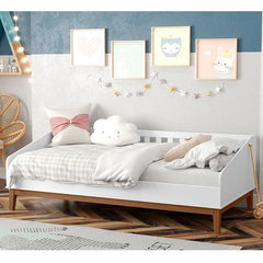 Cama Niñera Matic Nature Laqueado Blanco Soft Eco Wood