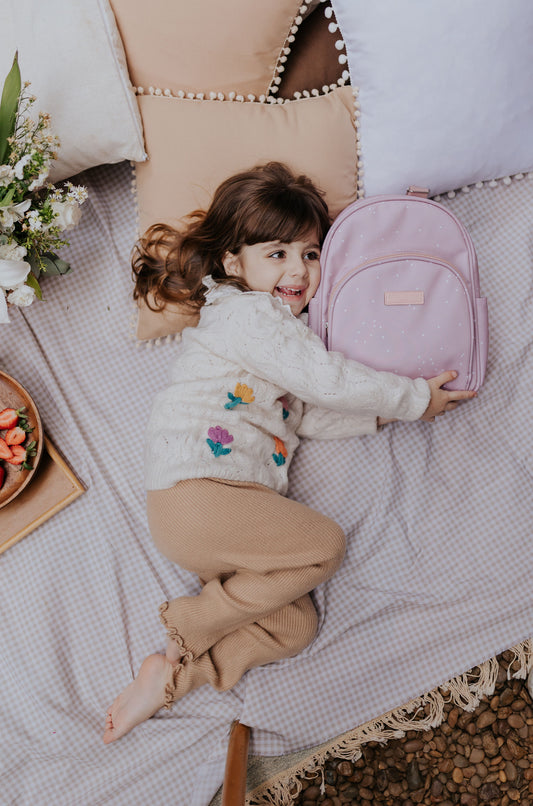 Mochila Pequeña Motitas Rose