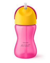 Vaso Infantil Philips Avent con Pajita Rosa Amarillo 12m+