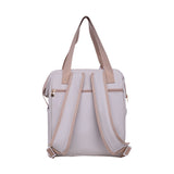 Mochila Maternidad Mediana Encanto Marfil Con Bolso Frontal Térmico