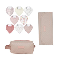 Kit Necessaire + Cambiador + 8 Baberos Muscelina