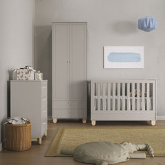 Cuna Matic Zupy New Laqueado Gris/Natural