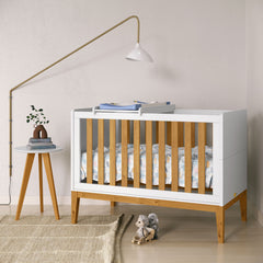 Cuna Matic Nature New Laq. Blanco Soft Freijo Eco Wood