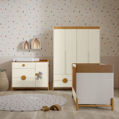 Cuna Matic Tess Laqueado Off White/Eco Wood