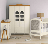 Mesa Lateral Matic Liv Laq. Off White/Eco Wood
