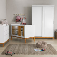 Cuna Matic Nature New Laq. Blanco Soft Freijo Eco Wood
