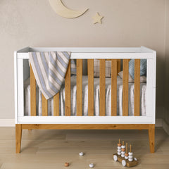 Cuna Matic Nature New Laq. Blanco Soft Freijo Eco Wood