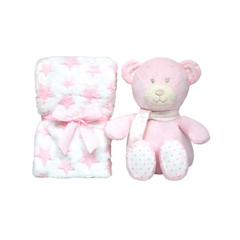 Set De Regalo Buba Manta + Peluche Rosa
