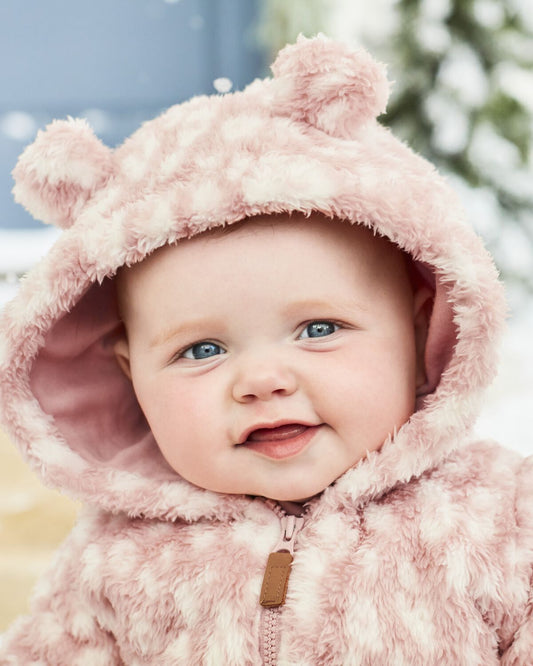 Carter's - Enterizo polar con capucha leopardo