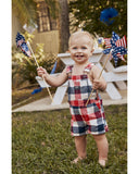 OshKosh B'Gosh - Jardinera diseño a cuadros color rojo/gris