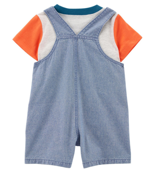Carter's - Conjunto de 2 piezas con jardinera jeans y remera