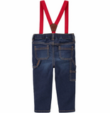 OshKosh B'Gosh - Pantalón jeans con tirantes de color rojo