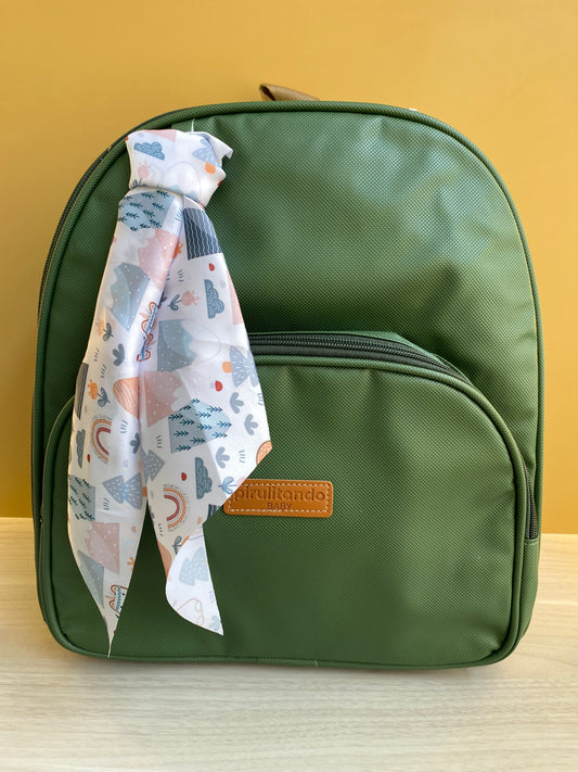 Mochila Maternidad Mediana Con Bolsillo Térmico Brotecito Verde Musgo