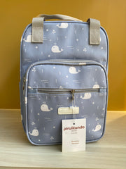 Mochila Maternidad Mediana Con Bolsillo Térmico Fondo Del Mar Azul