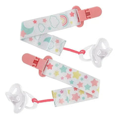 Kit Con Sujetadores De Chupetes Estrellas Rosa