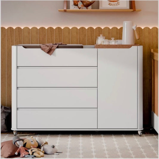 Cómoda Matic Nido Laqueado Blanco Soft Freijo