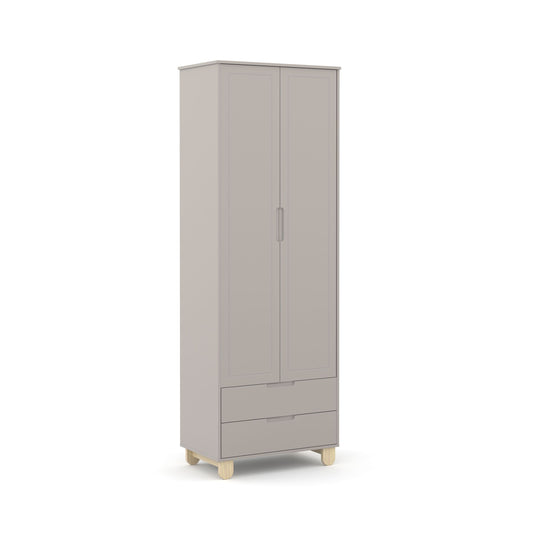Ropero 2 Pts Matic Zupy Clean Laq. Gris/Natural