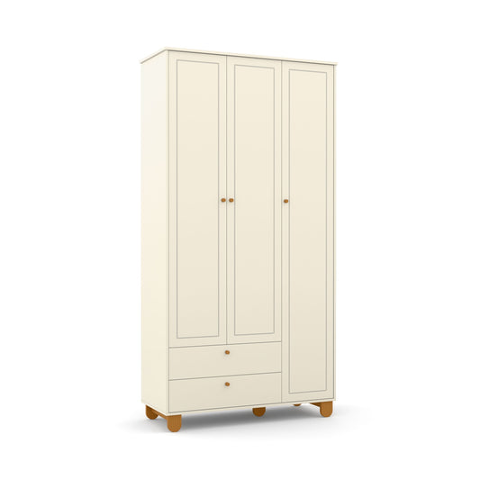 Ropero 3 Pts Matic Zupy Laq. Off White/Eco Wood