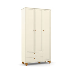 Ropero 3 Pts Matic Zupy Laq. Off White/Eco Wood