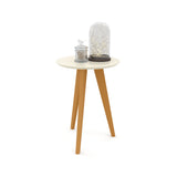 Mesa Lateral Matic Liv Laq. Off White/Eco Wood