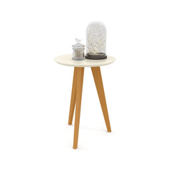 Mesa Lateral Matic Liv Laq. Off White/Eco Wood