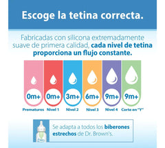 Paquete con 2 tetinas Dr Brown's Narrow Nivel 3 6m+