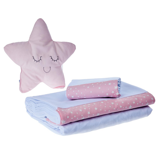 Juego De Sabana para Mini Cama 4 piezas Rosa