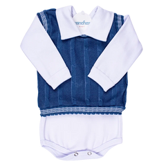 Salida de Maternidad Azul Jeans C/Blanco