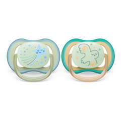 Paquete con 2 chupetes Ultra Air 0-6M Nighttime