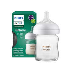 Biberón De Vidrio Anticolicos Avent Natural 120ml Flujo 2 (0-3m)