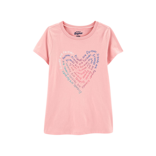 OshKosh B'Gosh - Blusa básica diseño de corazón "Friends are forever"